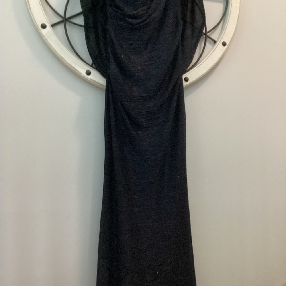 Elegant Navy and Silver Evening Dress